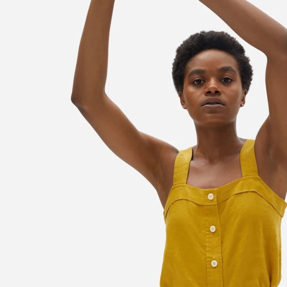 Everlane Linen Picnic Top EUC Opal